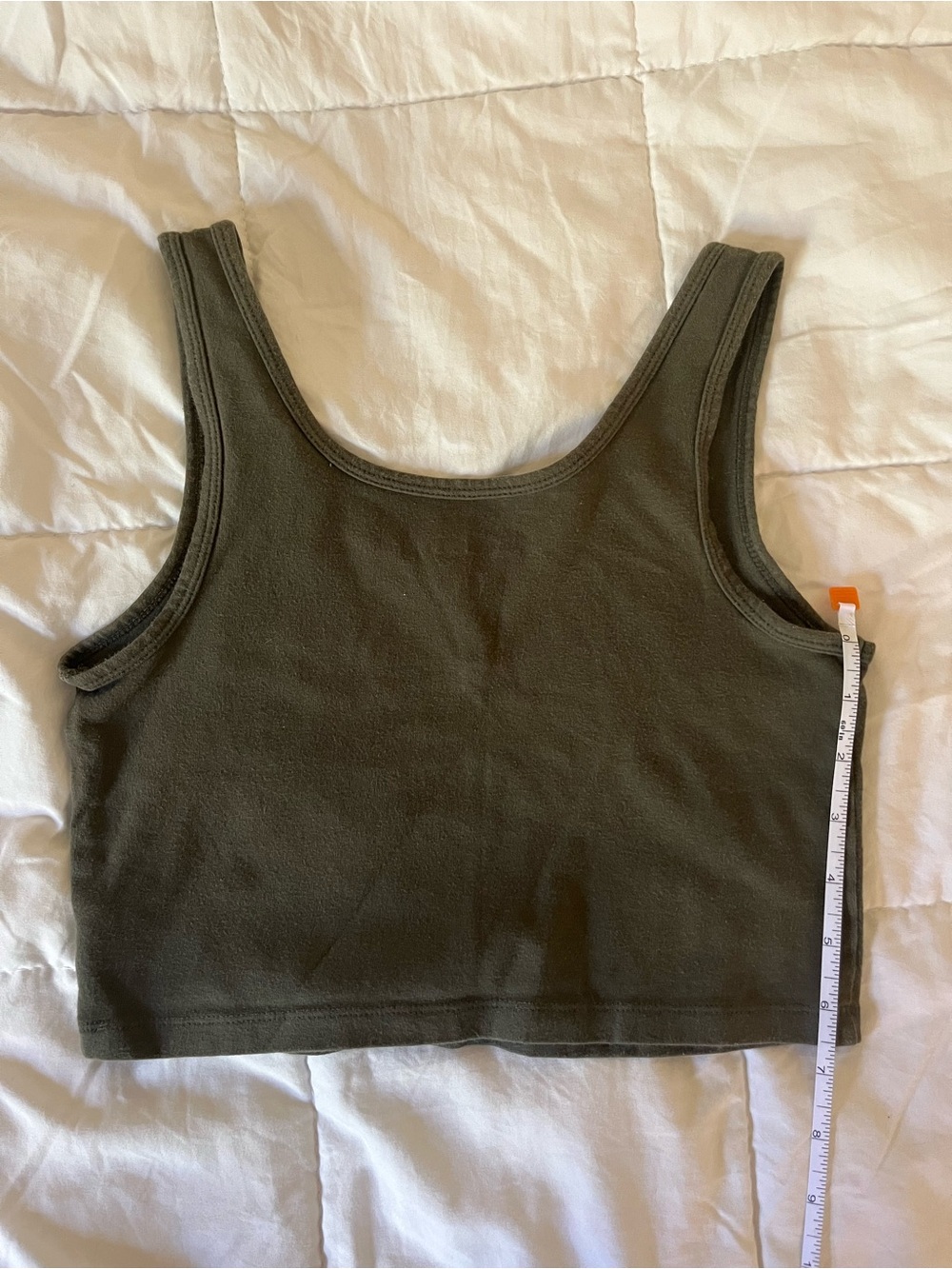 Wild Fable Army Green Notch Neck Cropped Tank - Picture 5 of 7